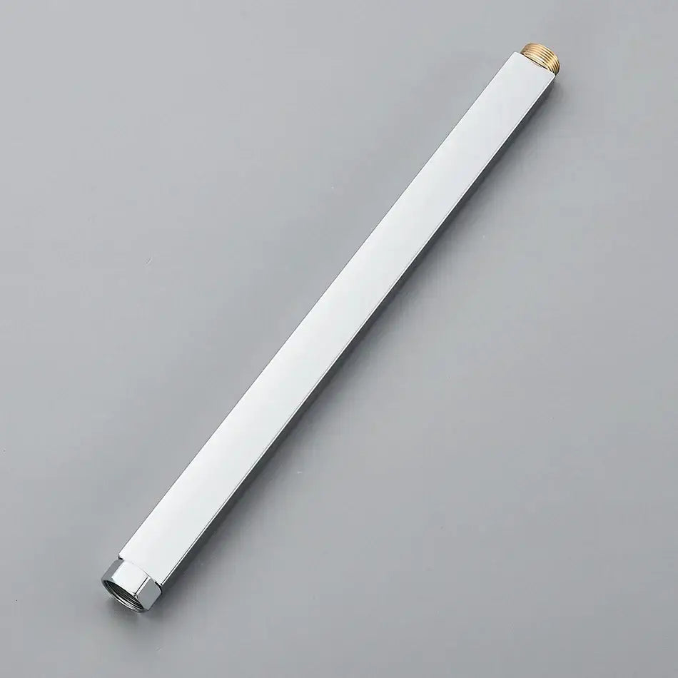 Chrome rectangular shower faucet extension tube bathroom brass threaded