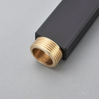 Chrome rectangular shower faucet extension tube bathroom brass threaded