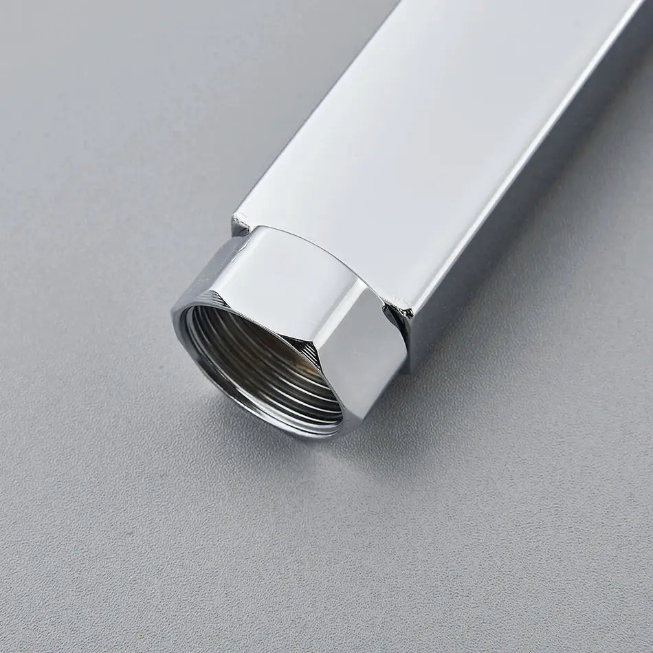 Chrome rectangular shower faucet extension tube bathroom brass threaded