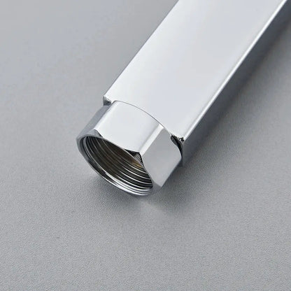 Chrome rectangular shower faucet extension tube bathroom brass threaded