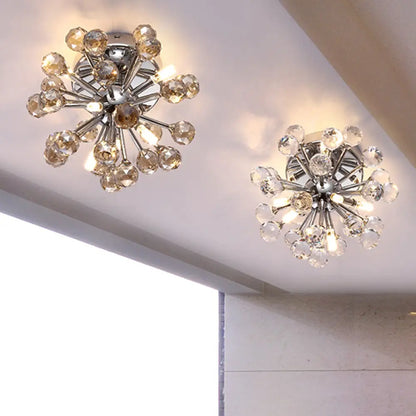 DecorBites™ Chrome Sputnik Flushmount Crystal Ball Ceiling Light