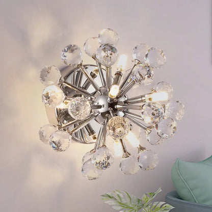DecorBites™ Chrome Sputnik Flushmount Crystal Ball Ceiling Light