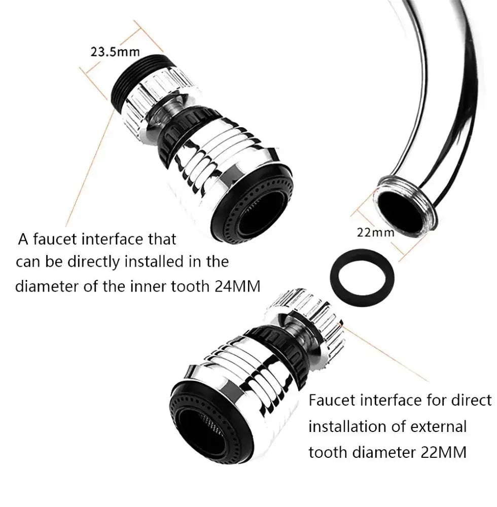 Chrome & white 360 swivel kitchen faucet aerator water saving nozzle