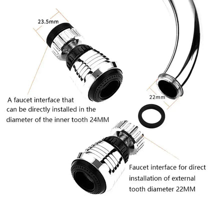 Chrome & white 360 swivel kitchen faucet aerator water saving nozzle