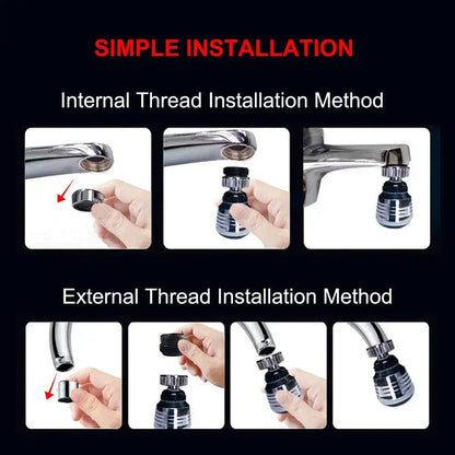 Chrome & white 360 swivel kitchen faucet aerator water saving nozzle