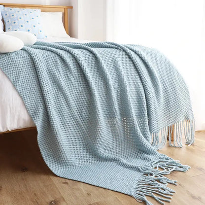 Chunky knitted leisure blanket throw – bedroom and living room decor