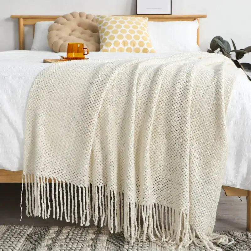 Chunky knitted leisure blanket throw – bedroom and living room decor