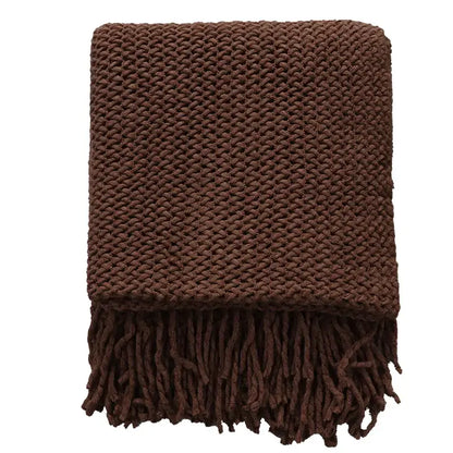 Chunky knitted leisure blanket throw – bedroom and living room decor