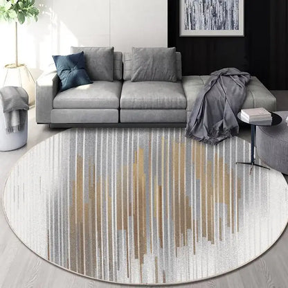 Circular geometric cashmere floor mat beige living room carpet