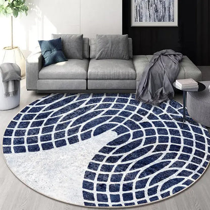 Circular geometric cashmere floor mat beige living room carpet
