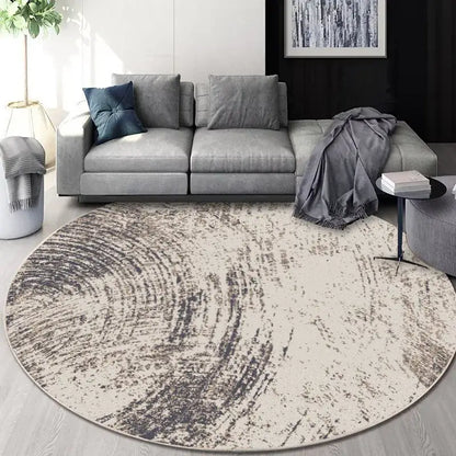 Circular geometric cashmere floor mat beige living room carpet