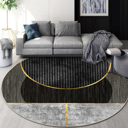 Circular geometric cashmere floor mat beige living room carpet