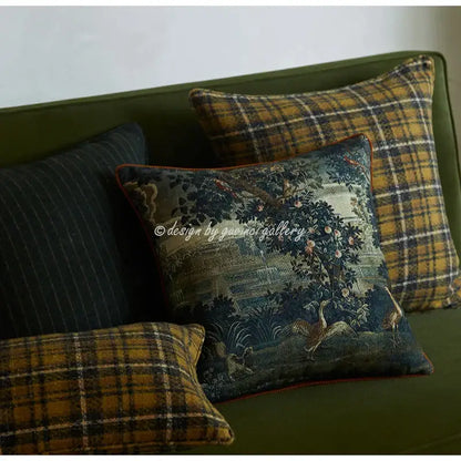 Circular swallows pink & teal pillow covers living room decor