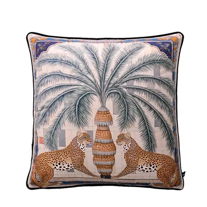 Circus horse print blue velvet cushion cover living room decor