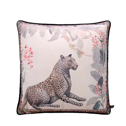 Circus horse print blue velvet cushion cover living room decor