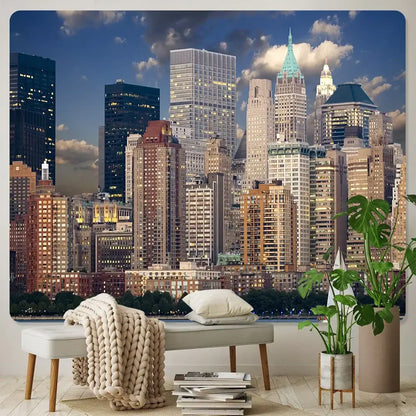 City night bohemian decor tapestry wall hanging for living room