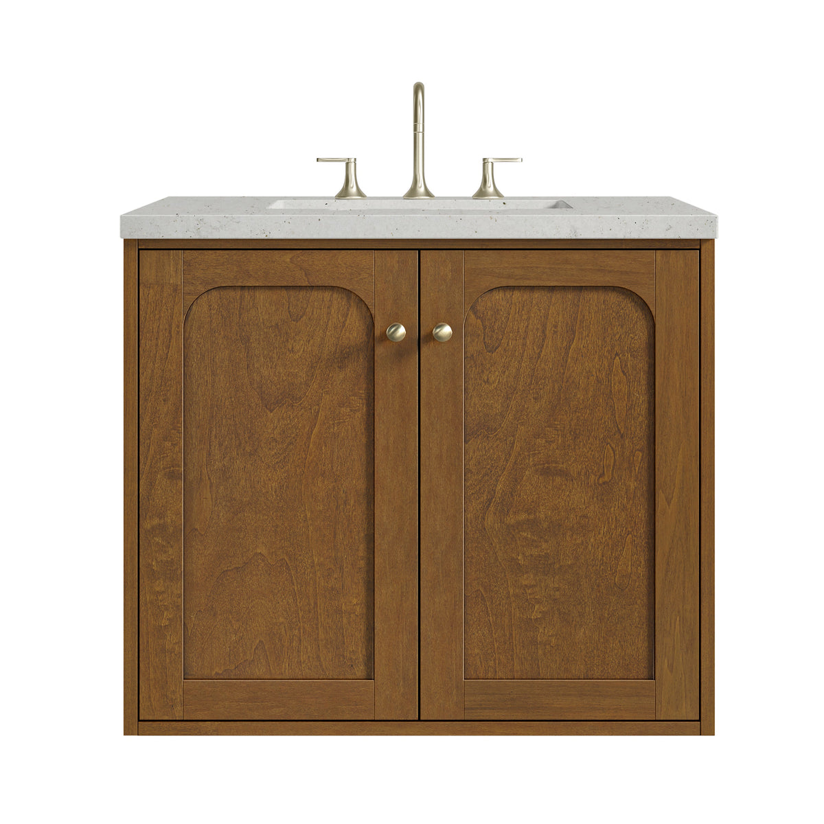 James Martin Laurent 30" Dual Mount Single Bathroom Vanity, Honey Oak