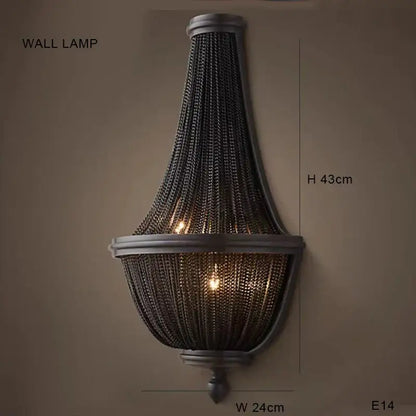 Classic black aluminum chain pendant lights dining room chandelier