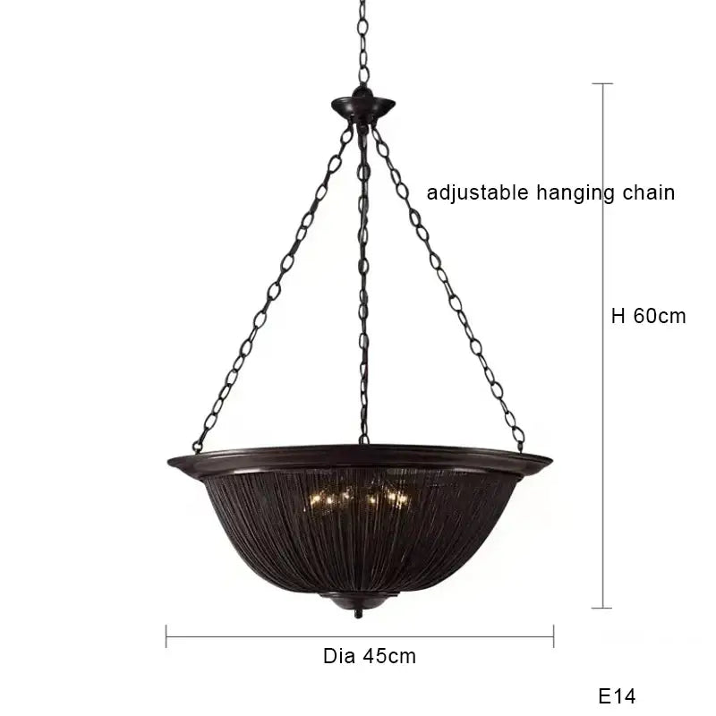 Classic black aluminum chain pendant lights dining room chandelier