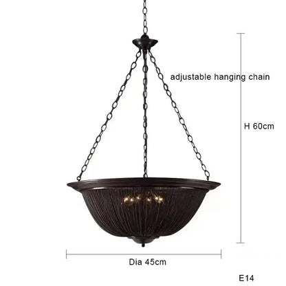 Classic black aluminum chain pendant lights dining room chandelier
