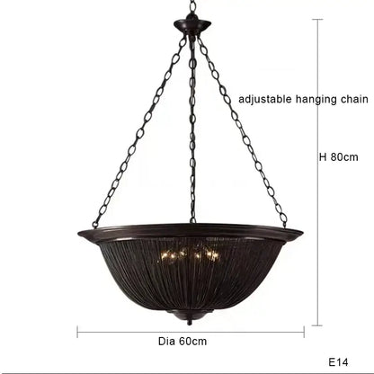 Classic black aluminum chain pendant lights dining room chandelier