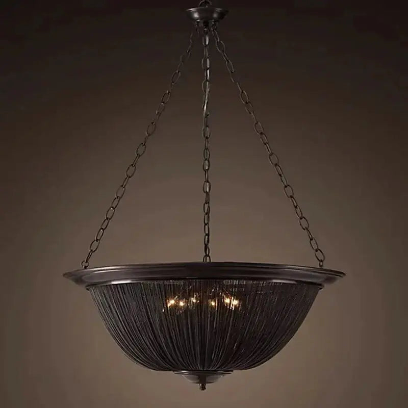 Classic black aluminum chain pendant lights dining room chandelier