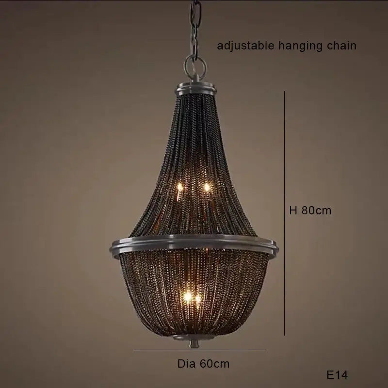 Classic black aluminum chain pendant lights dining room chandelier