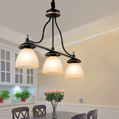 Classic black glass barrel pendant light dining room chandelier