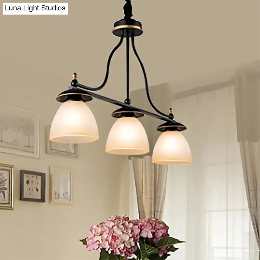 Classic black glass barrel pendant light dining room chandelier