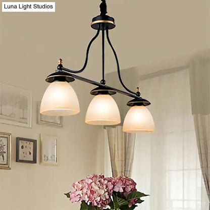Classic black glass barrel pendant light dining room chandelier