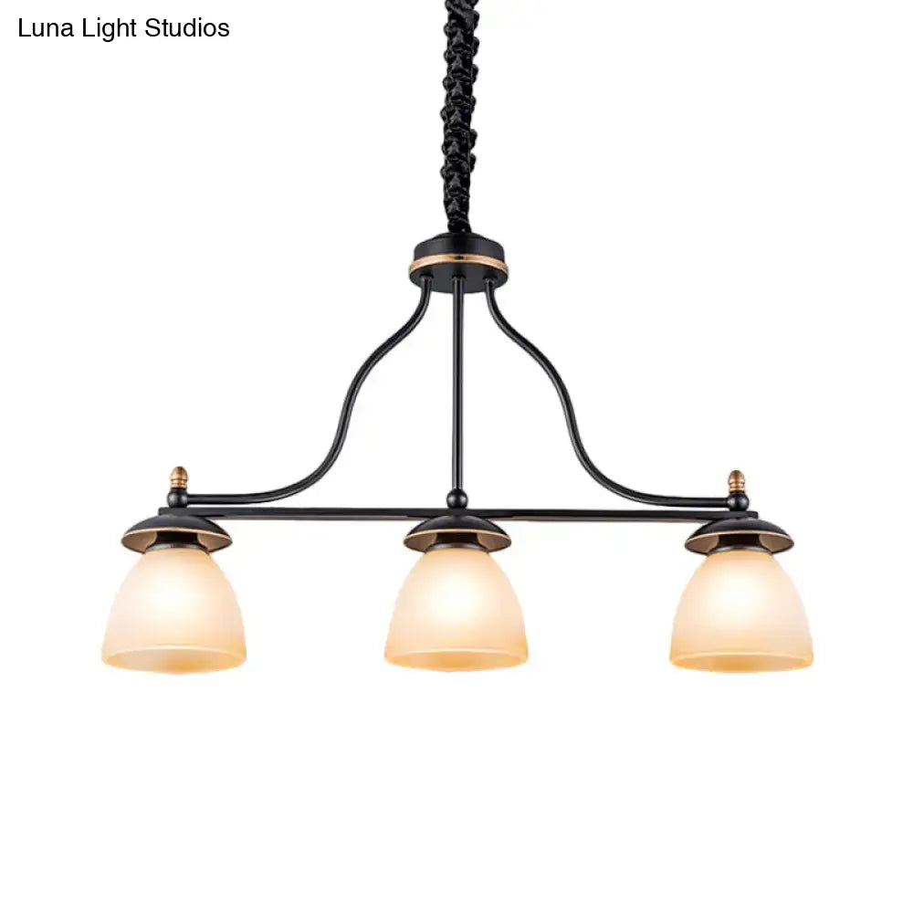Classic black glass barrel pendant light dining room chandelier