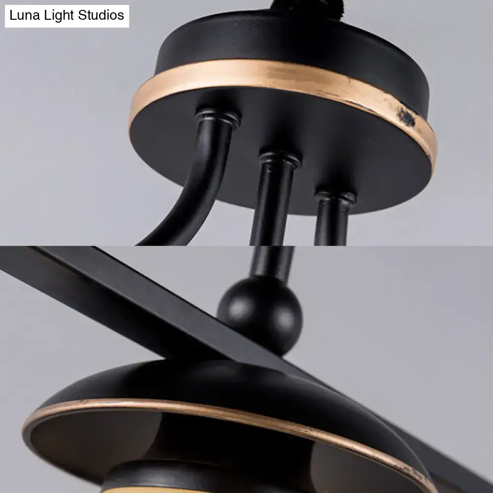 Classic black glass barrel pendant light dining room chandelier