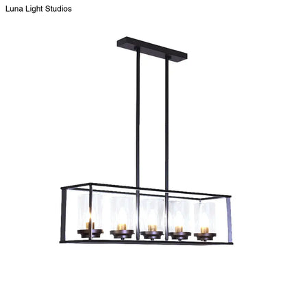 DecorBites™ Classic Black Island Pendant Lights for Dining Room with Clear Glass Shade (5/6 Lights)