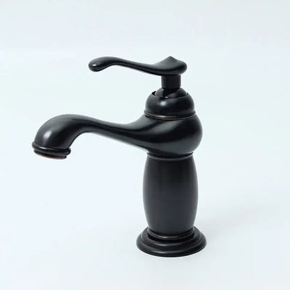Classic matte black brass basin faucet bathroom curved spout mixer