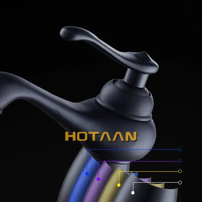 Classic matte black brass basin faucet bathroom curved spout mixer