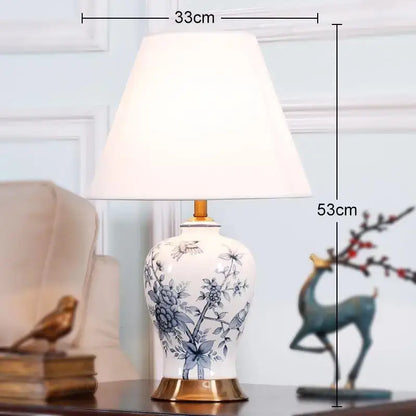 Classic white and black porcelain table lamp – living room decor