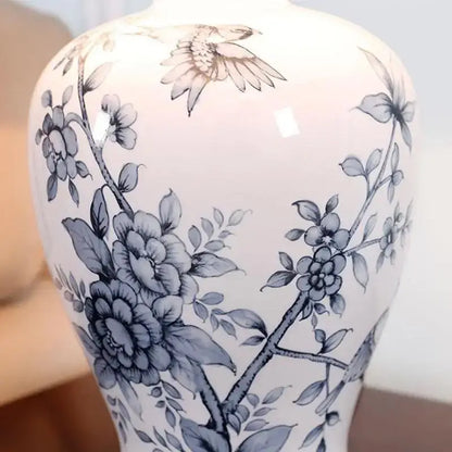 Classic white and black porcelain table lamp – living room decor
