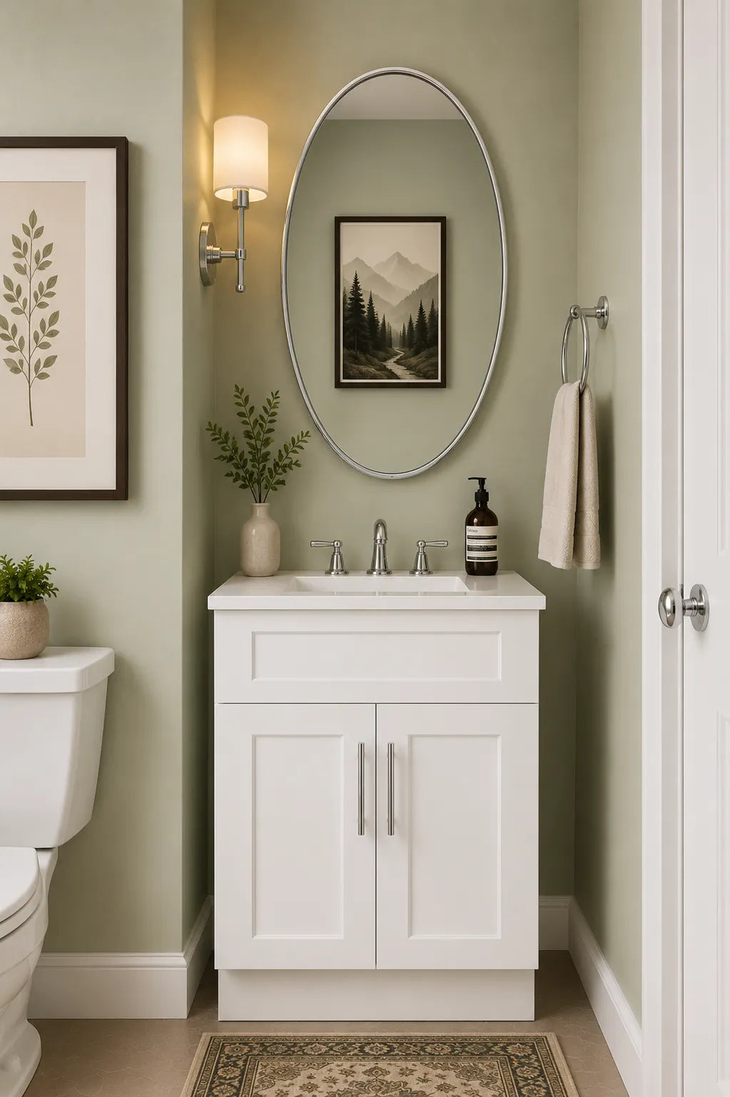 Classic White 24" Bathroom Vanity Sink Base