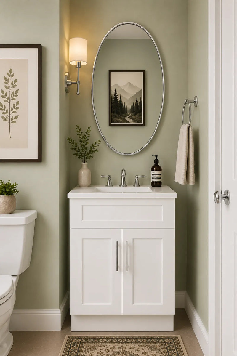 Classic White 24" Bathroom Vanity Sink Base