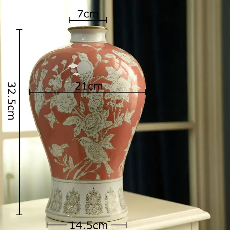 Classical blue & white porcelain vase living room floral decor
