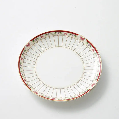 Classical gold-striped ceramic cup and saucer set dining room floral