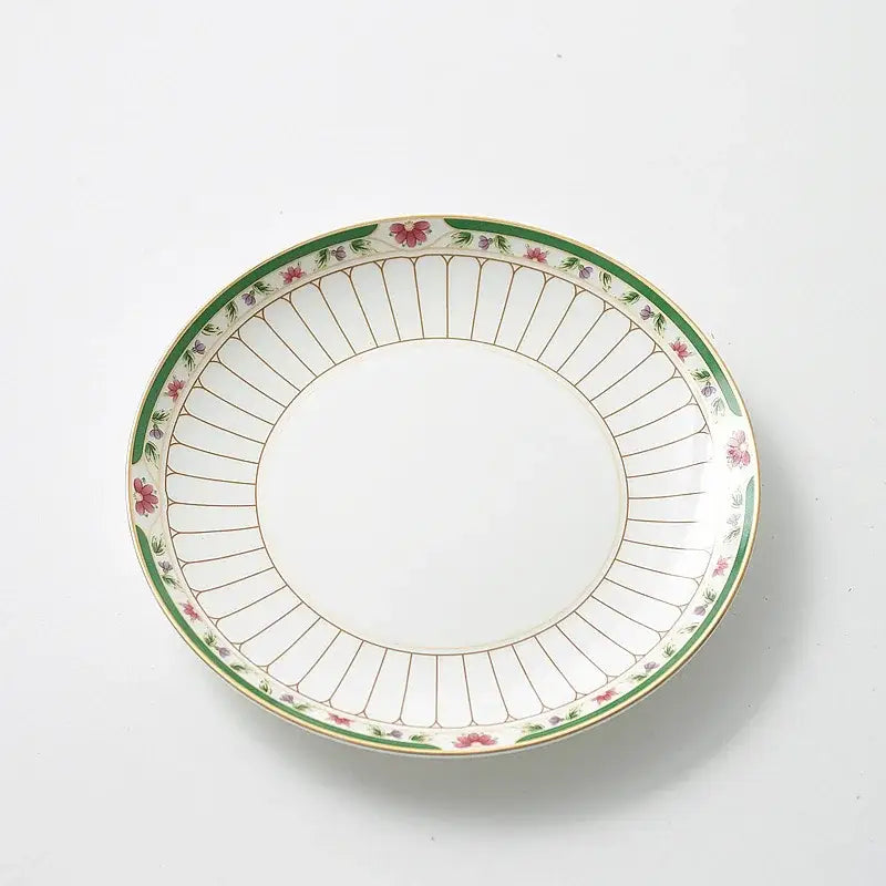 Classical gold-striped ceramic cup and saucer set dining room floral
