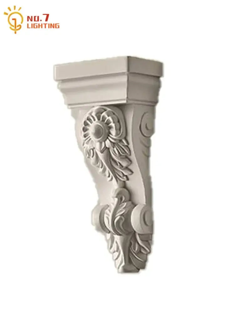 Classical ornate white cream resin wall lamp living room light