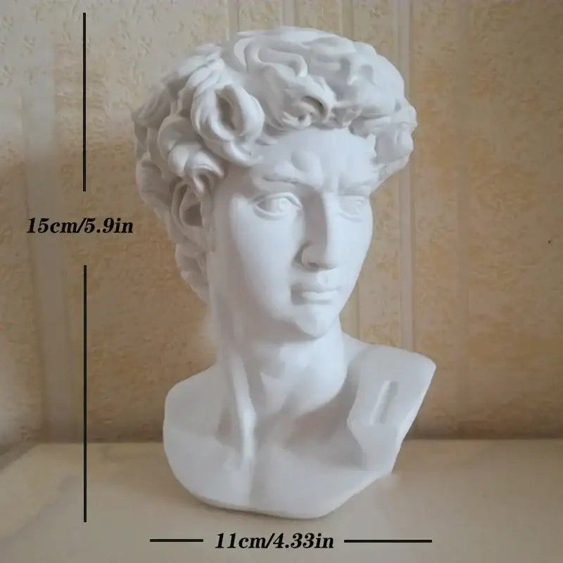 Classical white david statue head sculpture mini living room decor