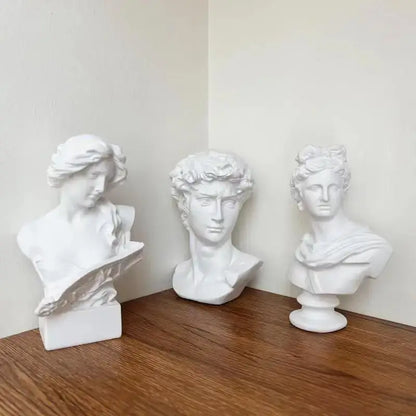 Classical white david statue head sculpture mini living room decor