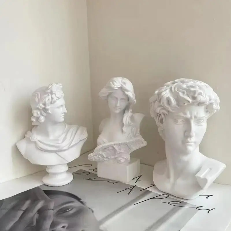 Classical white david statue head sculpture mini living room decor