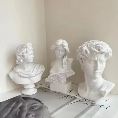 Classical white david statue head sculpture mini living room decor