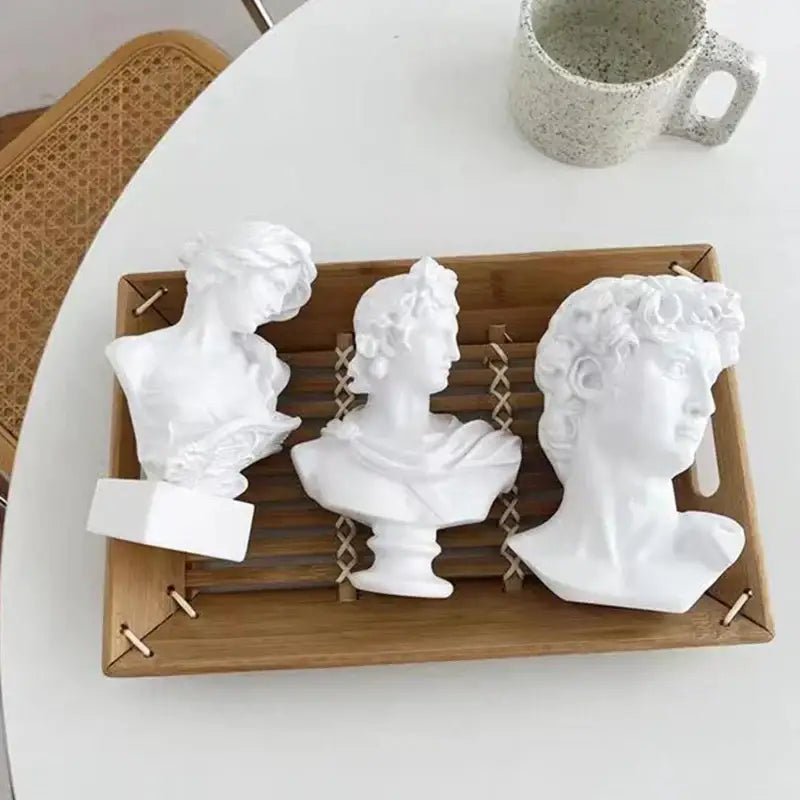 Classical white david statue head sculpture mini living room decor