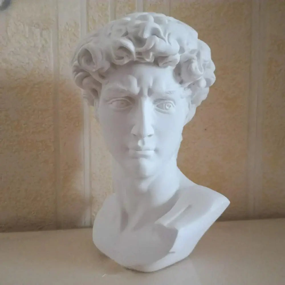 Classical white david statue head sculpture mini living room decor