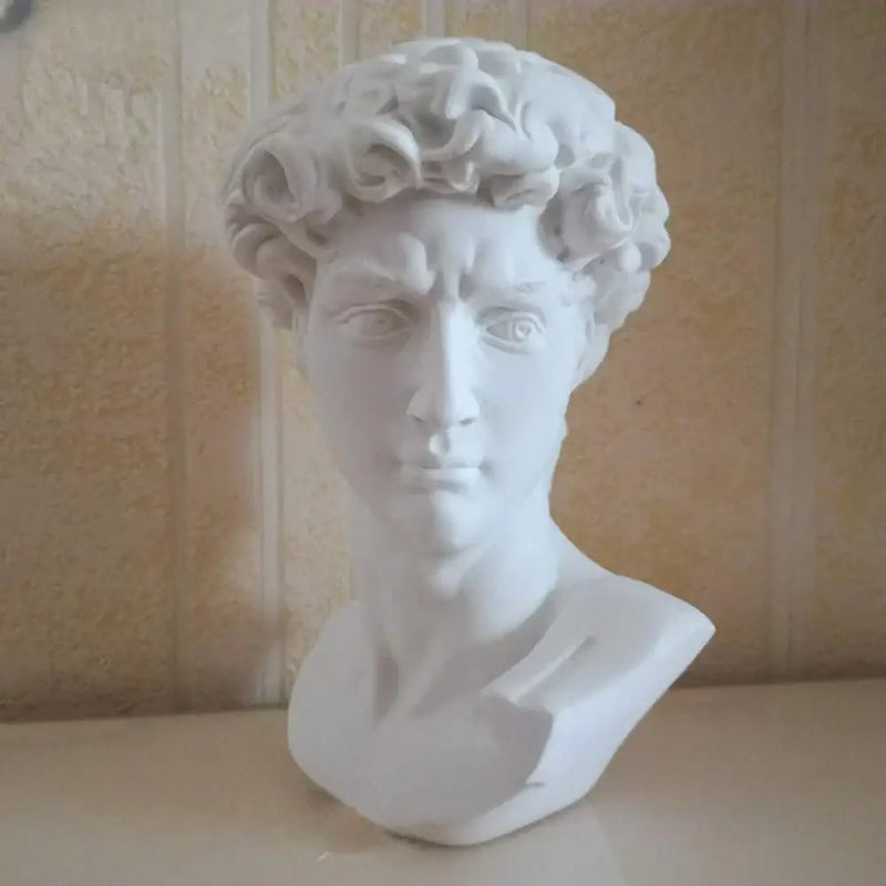 Classical white david statue head sculpture mini living room decor
